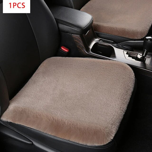 Plush Wool Fur Car Seat Covers -Winter Protection and Comfort for Your Vehicle's Interior - Delicate Leather