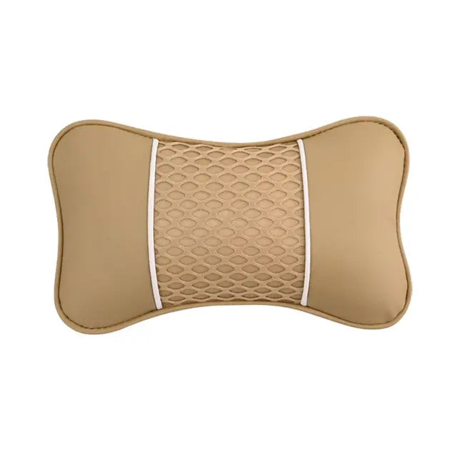 Breathable Car Seat Neck Pillow: Auto Head and Neck Support Cushion for Relaxation and Comfort - Delicate Leather