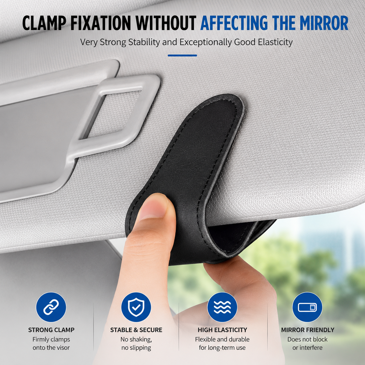 Custom Fit for BMW Sunglasses Holder – Magnetic Leather Car Visor Glasses Clip, Secure Eyewear Storage Organizer, Premium Car Interior Accessory - Delicate Leather