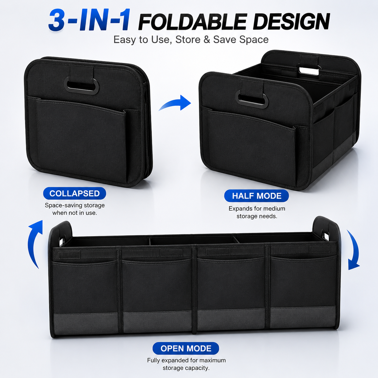 Custom Fit for BMW Trunk Organizer – Foldable Car Storage Organizer with Reinforced Handles, Multi-Compartment Cargo Organizer, Waterproof 600D Oxford Polyester - Delicate Leather