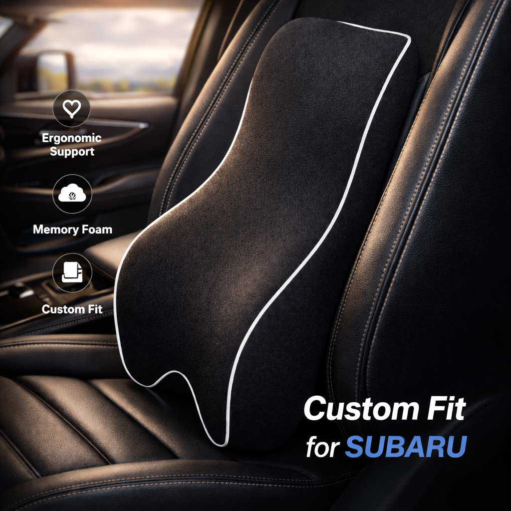 Lumbar Support Cushion for Car and Headrest Neck Pillow Kit, Custom For Cars, Ergonomically Design for Car Seat, Car Accessories SU13983 - Delicate Leather