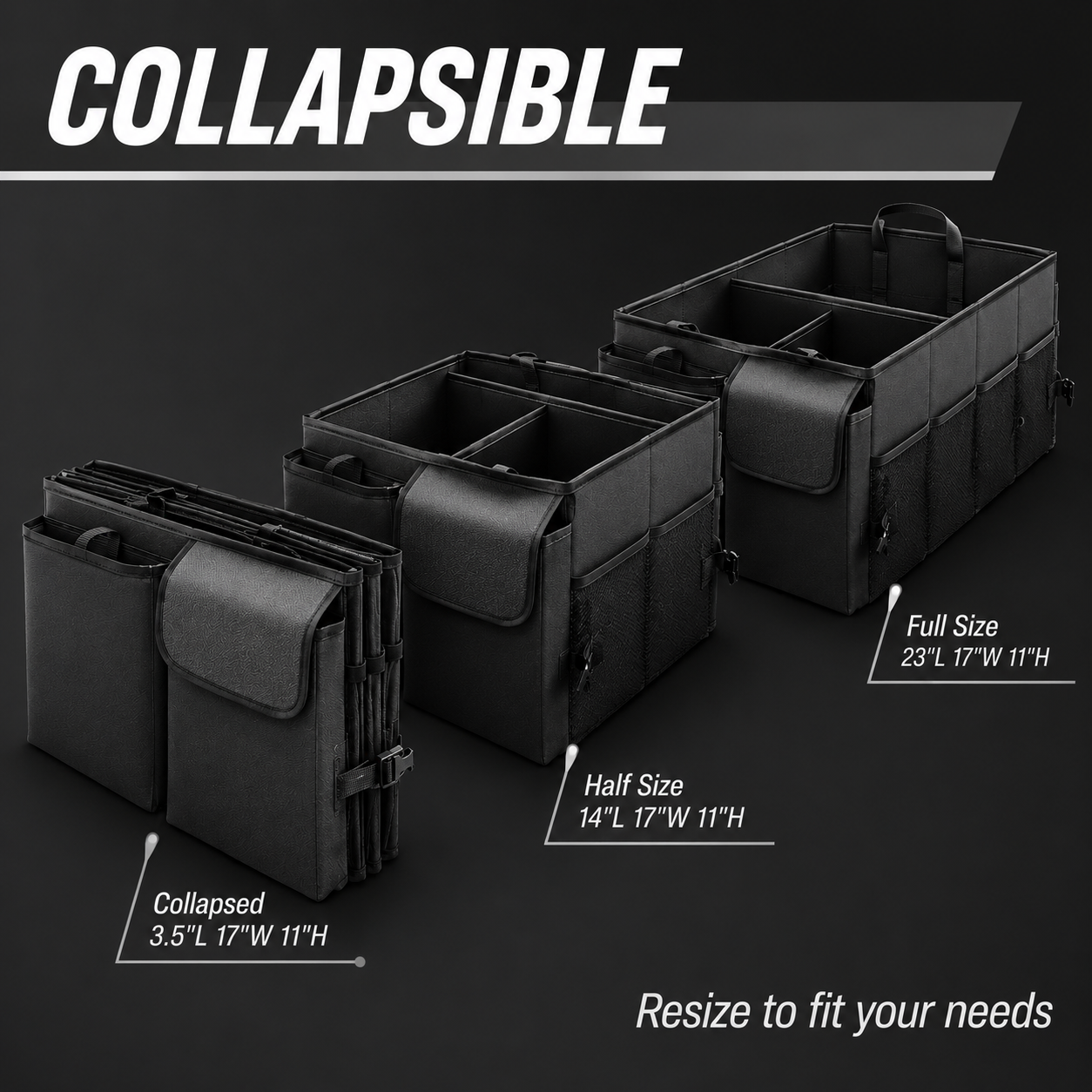 Custom Fit for BMW Car Trunk Organizer – Collapsible Multi-Compartment SUV Storage Organizer with Adjustable Straps, Heavy-Duty Cargo Storage Box for BMW Accessories - Delicate Leather
