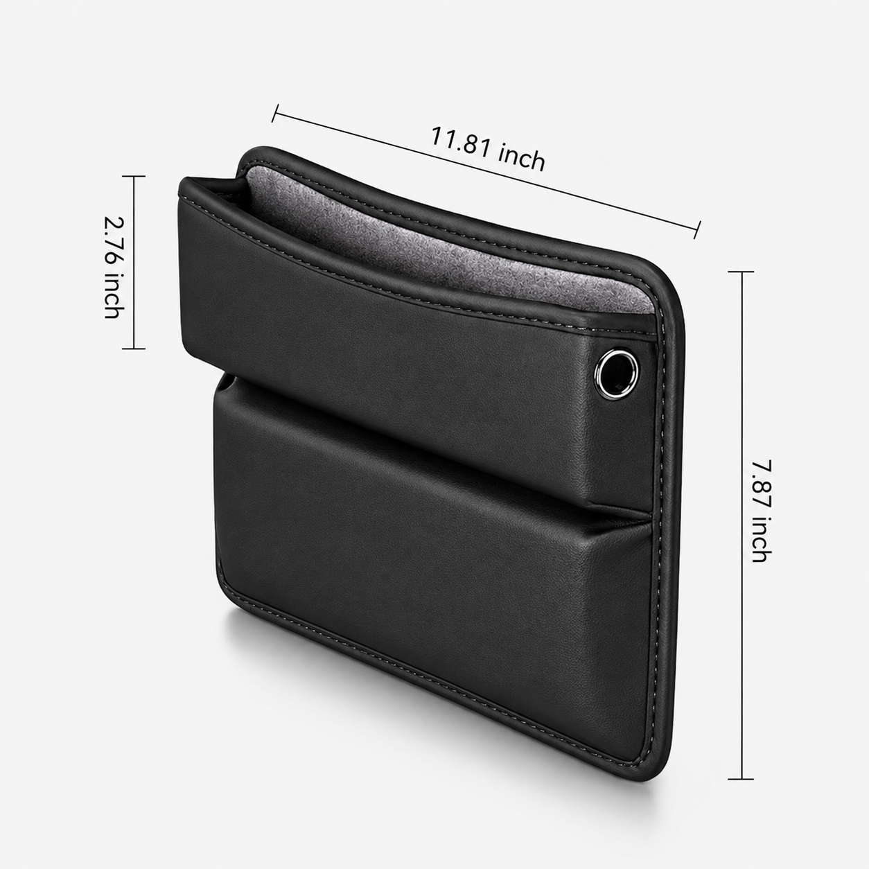 Custom Fit for Audi Car Seat Gap Filler Organizer – PU Leather Console Side Pocket Storage for Phone, Wallet & Keys - Delicate Leather