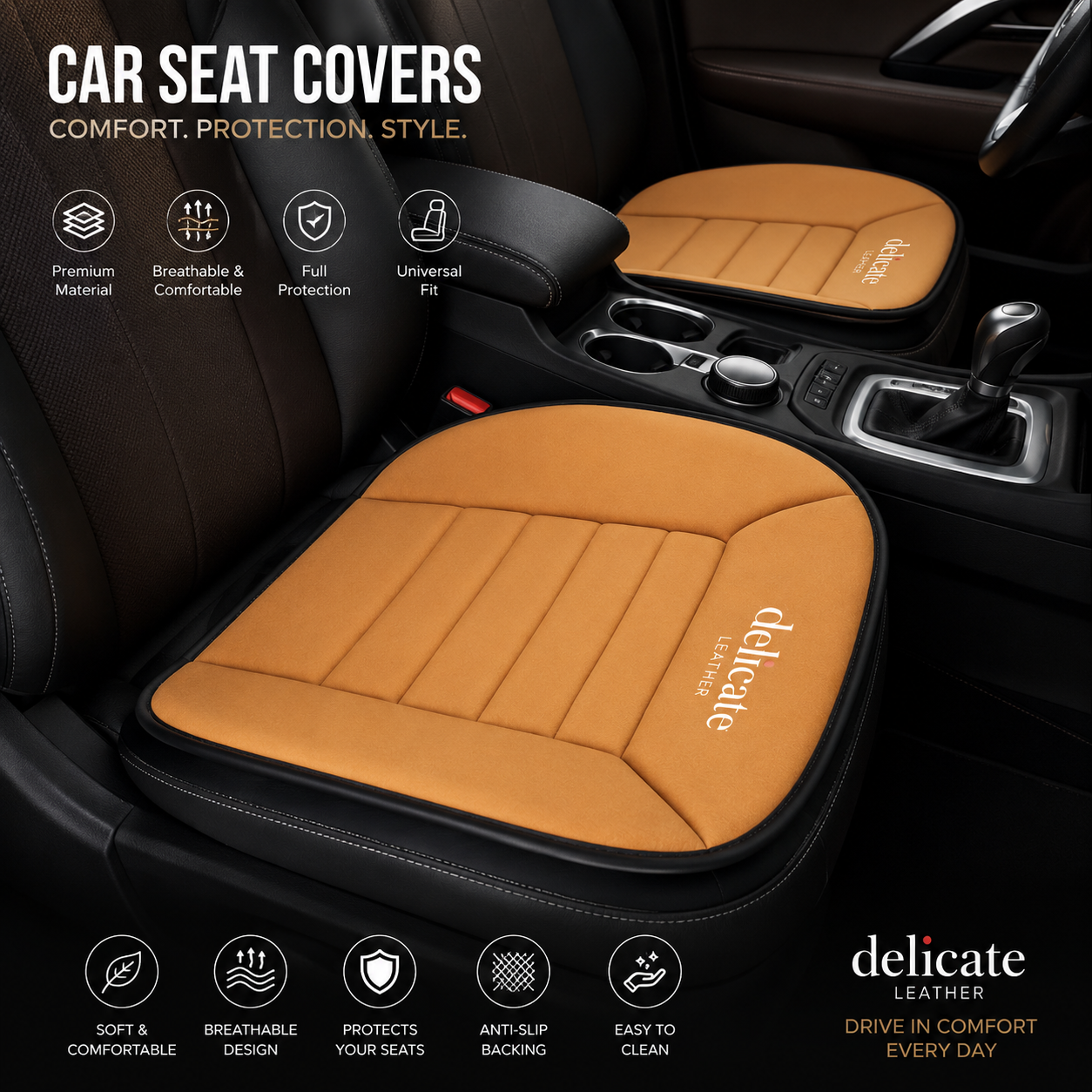 Memory Foam Car Seat Cushion – 1.2 Inch Comfort Seat Pad, Custom Fit Mercedes-Benz Interior Protector - Delicate Leather