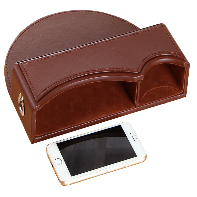 Multifunctional PU Leather Car Seat Crevice Storage Box – Front Seat Organizer for Parking & Holiday Essentials - Delicate Leather