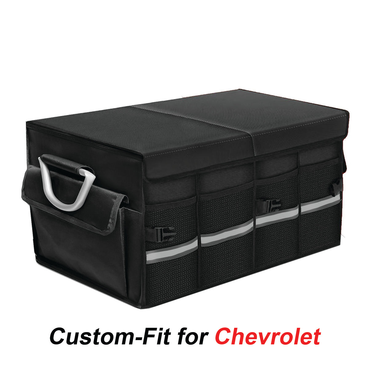 Big Trunk Organizer, Custom-Fit For Chevrolet, Cargo Organizer SUV Trunk Storage Waterproof Collapsible Durable Multi Compartments DLCH253 - Delicate Leather