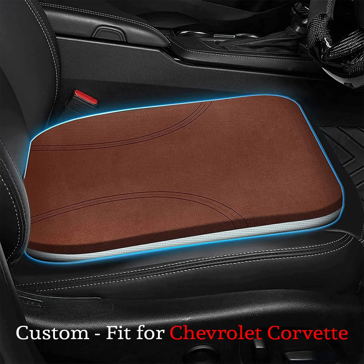 Delicate Leather Car Seat Cushion, Custom For Cars, Car Memory Foam Seat Cushion, Heightening Seat Cushion, Seat Cushion for Car and Office Chair CC19999 - Delicate Leather