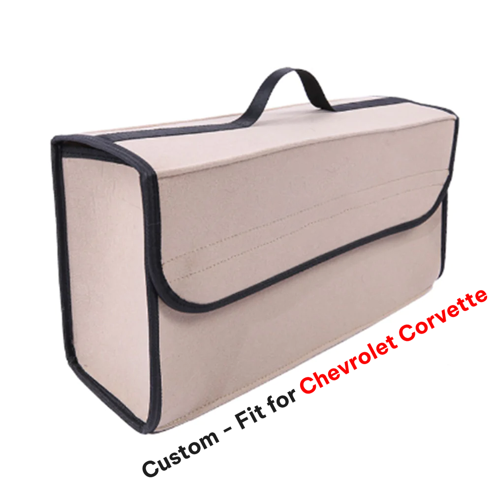 Soft Felt Car Bag Organizer, Custom-Fit For Chevrolet Corvette, Folding Car Storage Box Non Slip Fireproof Car Trunk Organizer DLCC236 - Delicate Leather
