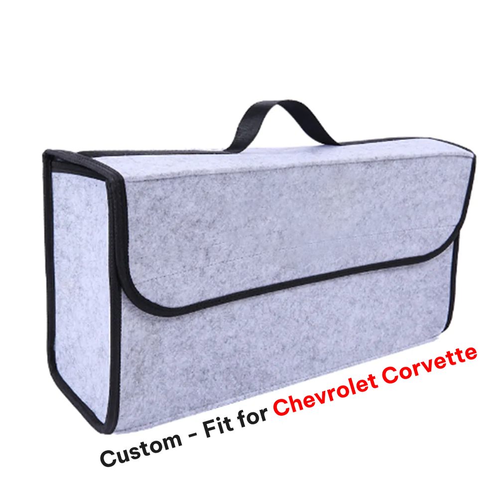 Soft Felt Car Bag Organizer, Custom-Fit For Chevrolet Corvette, Folding Car Storage Box Non Slip Fireproof Car Trunk Organizer DLCC236 - Delicate Leather