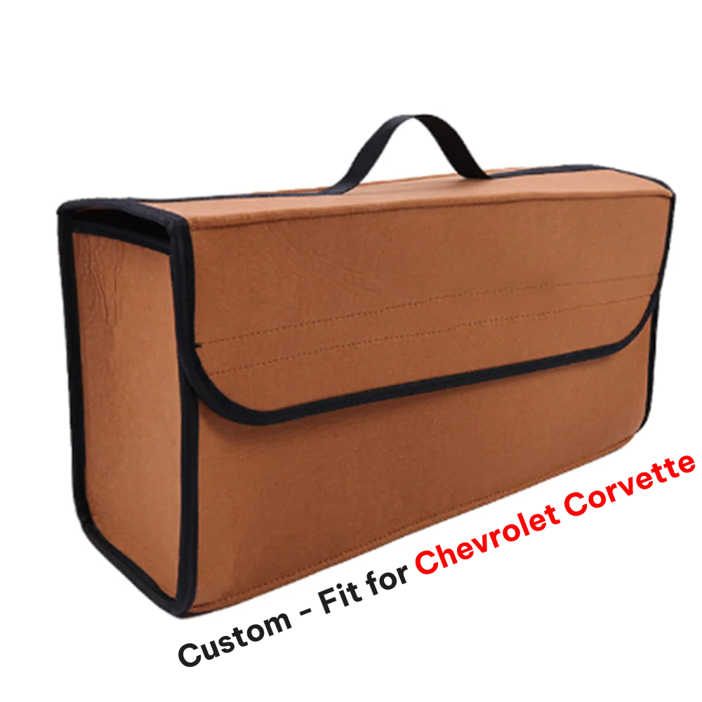 Soft Felt Car Bag Organizer, Custom-Fit For Chevrolet Corvette, Folding Car Storage Box Non Slip Fireproof Car Trunk Organizer DLCC236 - Delicate Leather