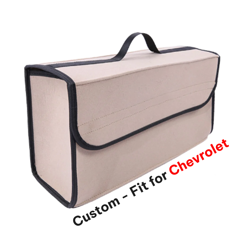 Soft Felt Car Bag Organizer, Custom-Fit For Chevrolet, Folding Car Storage Box Non Slip Fireproof Car Trunk Organizer DLCH236 - Delicate Leather