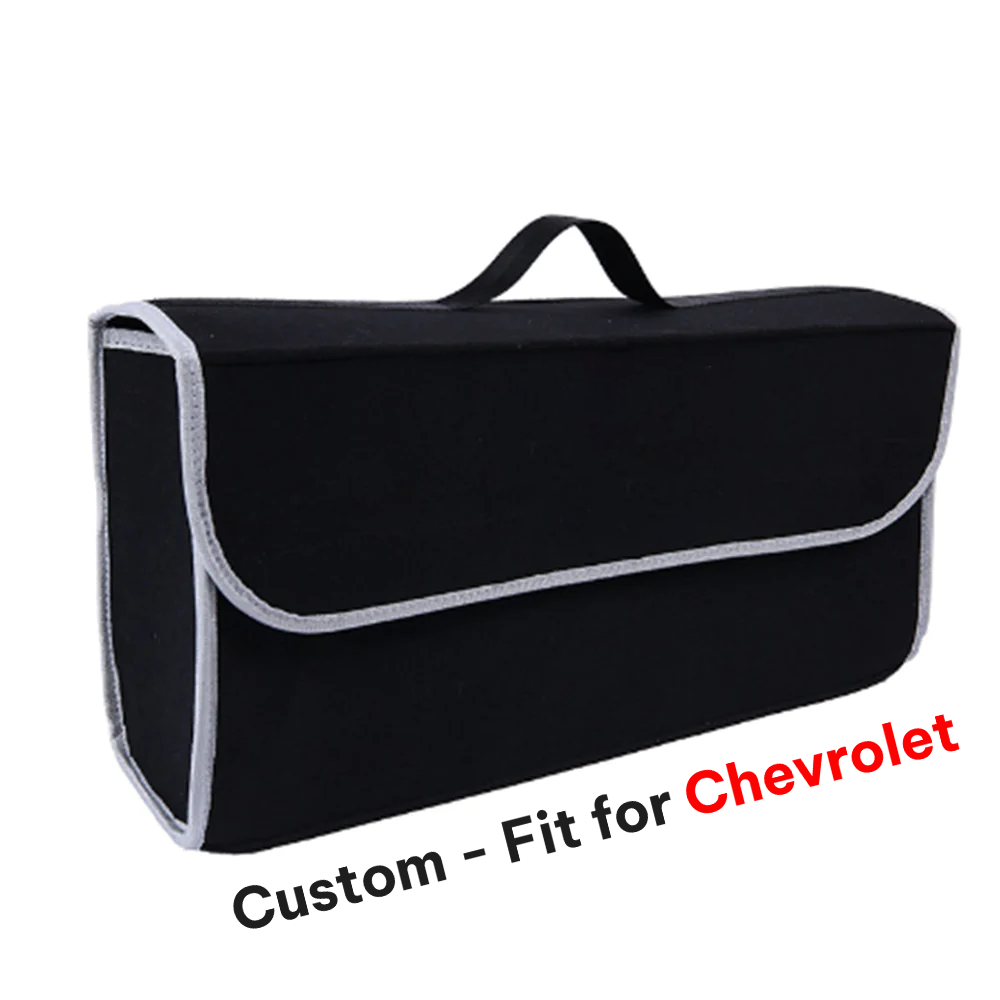 Soft Felt Car Bag Organizer, Custom-Fit For Chevrolet, Folding Car Storage Box Non Slip Fireproof Car Trunk Organizer DLCH236 - Delicate Leather