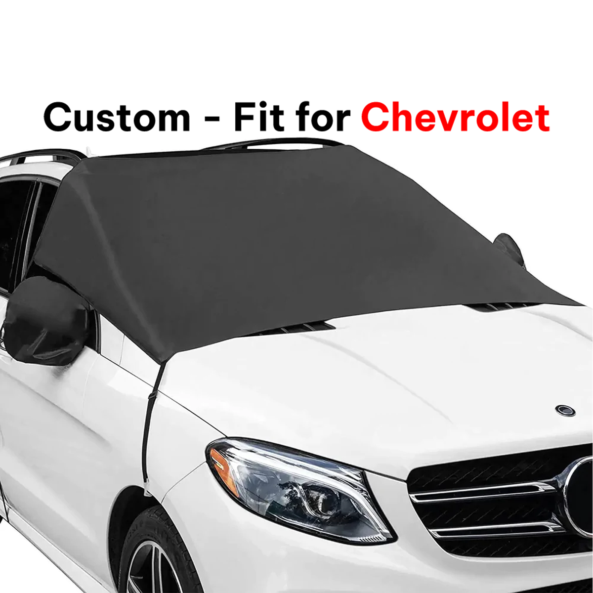 Car Windshield Snow Cover, Custom-Fit For Car, Large Windshield Cover for Ice and Snow Frost with Removable Mirror Cover Protector, Wiper Front Window Protects Windproof UV Sunshade Cover DLCH235 - Delicate Leather