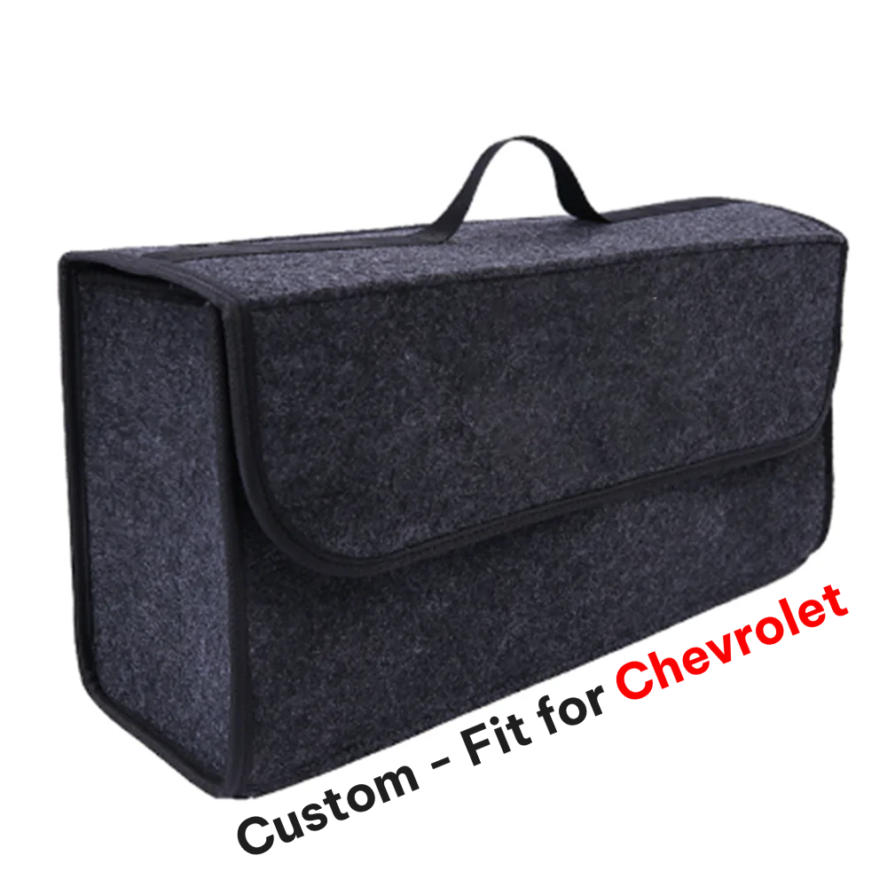 Soft Felt Car Bag Organizer, Custom-Fit For Chevrolet, Folding Car Storage Box Non Slip Fireproof Car Trunk Organizer DLCH236 - Delicate Leather