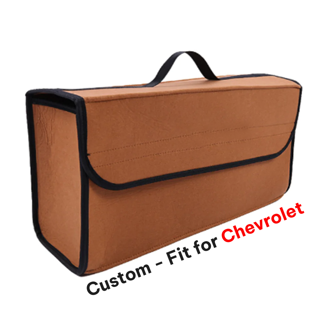 Soft Felt Car Bag Organizer, Custom-Fit For Chevrolet, Folding Car Storage Box Non Slip Fireproof Car Trunk Organizer DLCH236 - Delicate Leather