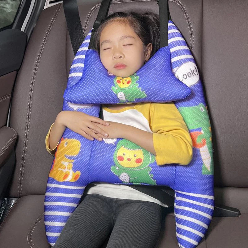 Children's Car Head Pillow - H-Shape Car Sleeping Neck Head Support Travel Cushion