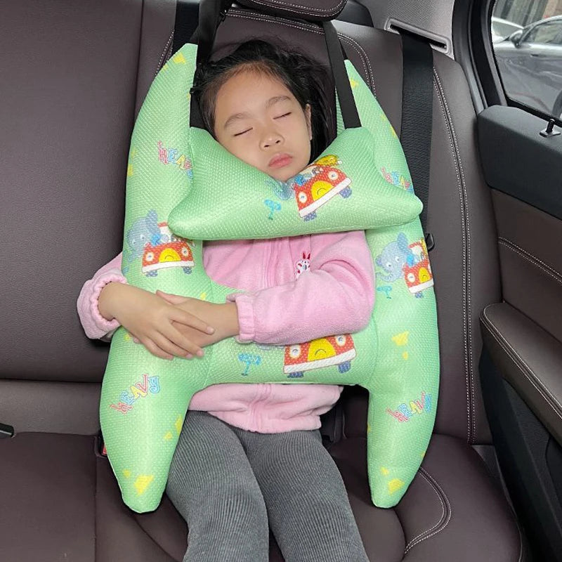 Children's Car Head Pillow - H-Shape Car Sleeping Neck Head Support Travel Cushion