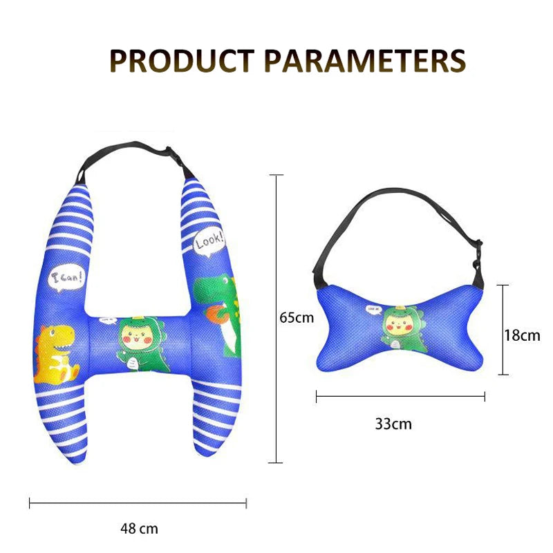 Children's Car Head Pillow - H-Shape Car Sleeping Neck Head Support Travel Cushion