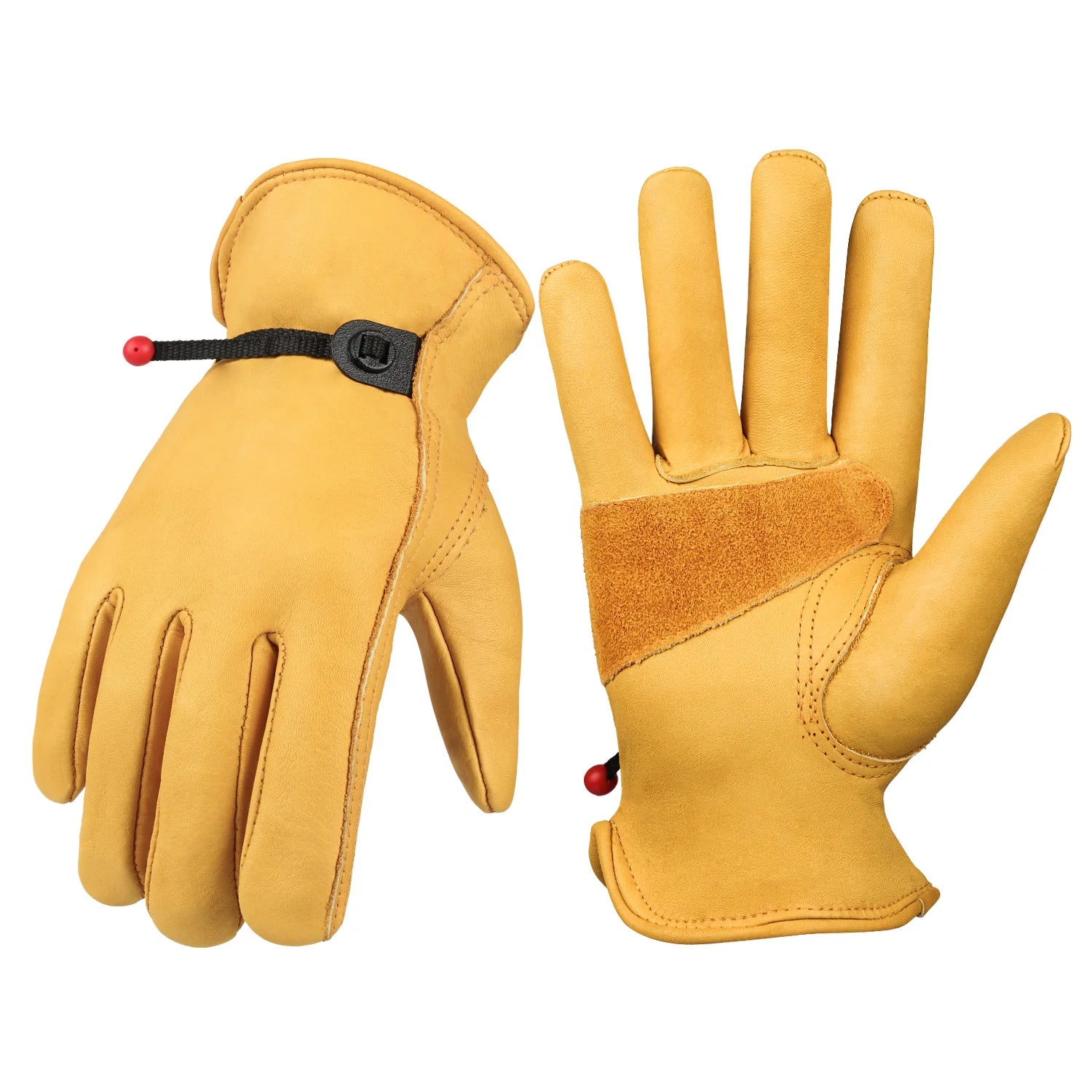 Cowhide Work Gloves - Leather Motorcycle Driver, Cycling, Outdoor Sports, Racing, Security Protection Safety Riding Gloves - Delicate Leather