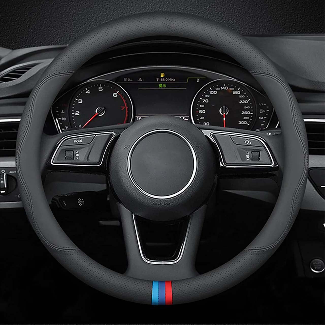 Car Steering Wheel Cover 2023 Update Version, Custom For Your Cars, Premium Leather Car Steering Wheel Cover with Logo, Car Accessories MT18991