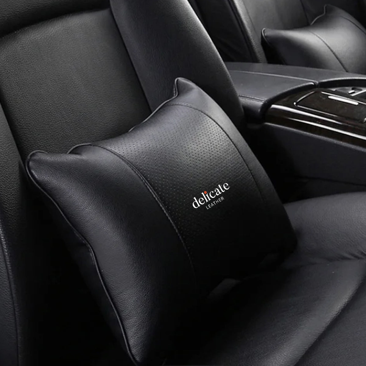 Universal Car Neck Pillow for Comfortable Support - Compatible with Most Auto Accessories and Filled with Fiber Material - Delicate Leather