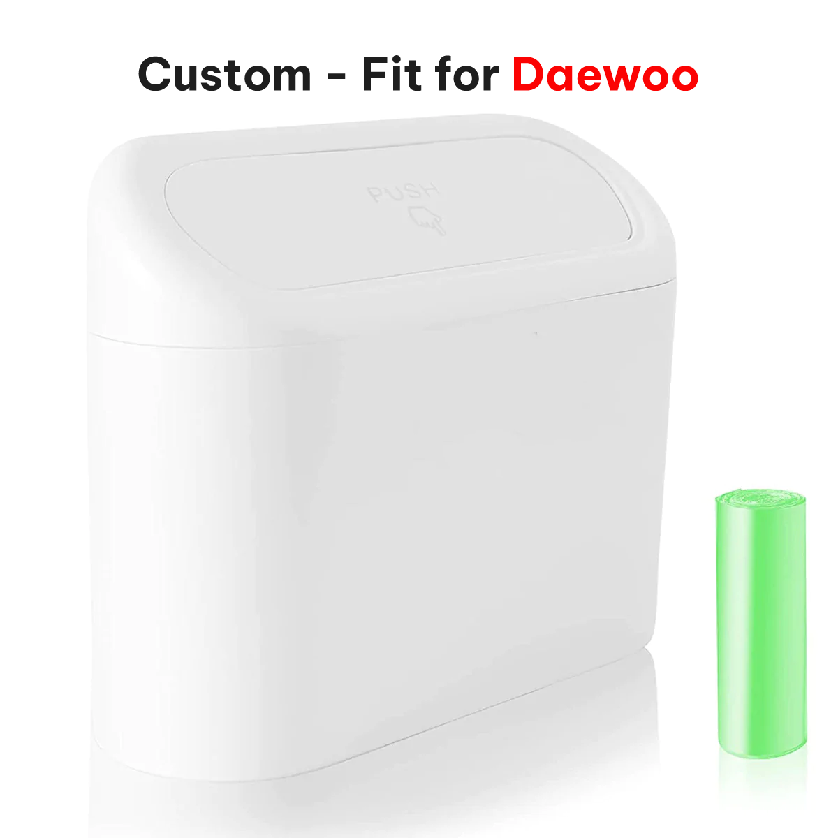 Delicate Leather Car Trash Can with Lid – Custom-Fit for Daewoo, Mini Waterproof Garbage Bin with Trash Bags, Cute Car Organizer for Storage & Waste - Delicate Leather
