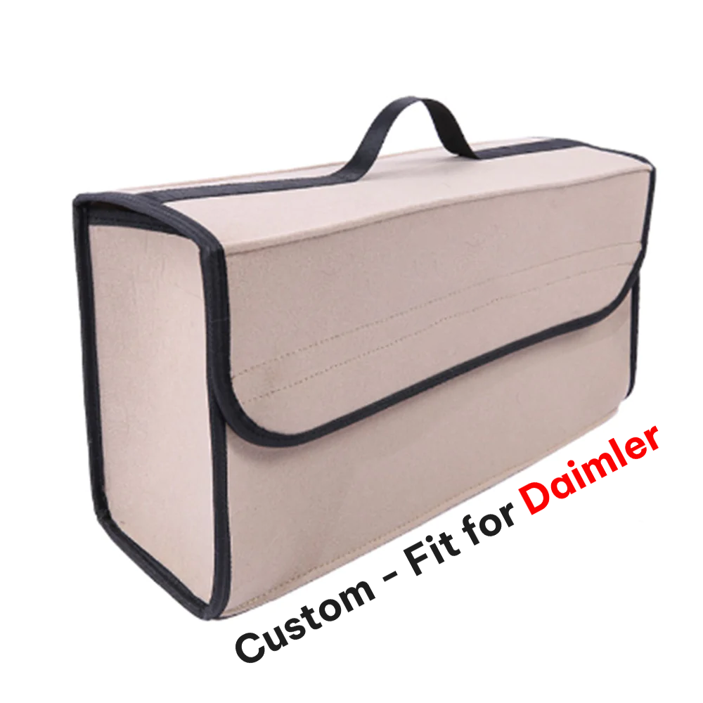 Soft Felt Car Bag Organizer, Custom-Fit For Daimler, Folding Car Storage Box Non Slip Fireproof Car Trunk Organizer DLDR236 - Delicate Leather