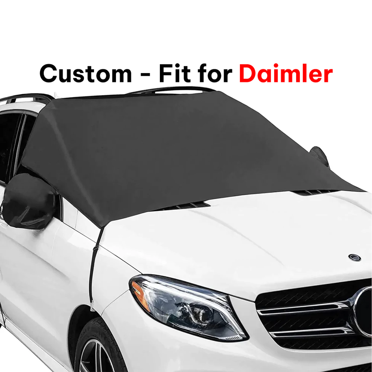 Car Windshield Snow Cover, Custom-Fit For Car, Large Windshield Cover for Ice and Snow Frost with Removable Mirror Cover Protector, Wiper Front Window Protects Windproof UV Sunshade Cover DLDR235 - Delicate Leather
