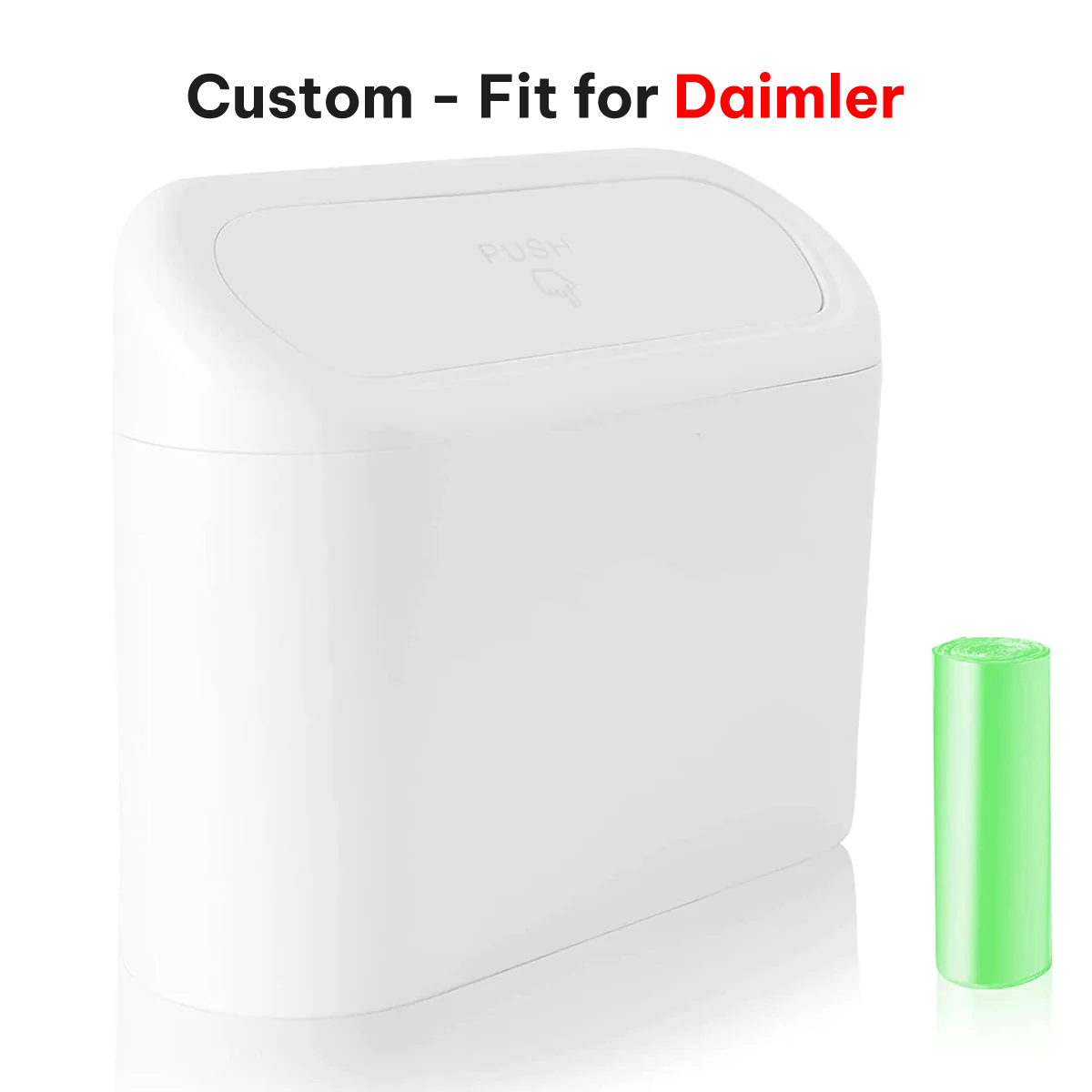 Delicate Leather Car Trash Can with Lid – Custom-Fit for Daimler, Mini Waterproof Garbage Bin with Trash Bags, Cute Car Organizer for Storage & Waste - Delicate Leather