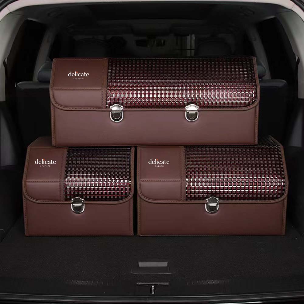 Organizer for Trunk Box Storage, Car Accessories Interior Vehicle Supplies Accessories for the Car - TBS - Delicate Leather