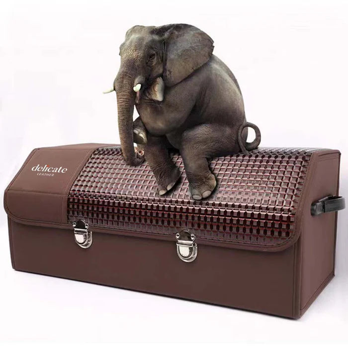 Organizer for Trunk Box Storage, Car Accessories Interior Vehicle Supplies Accessories for the Car - TBS - KO - Delicate Leather