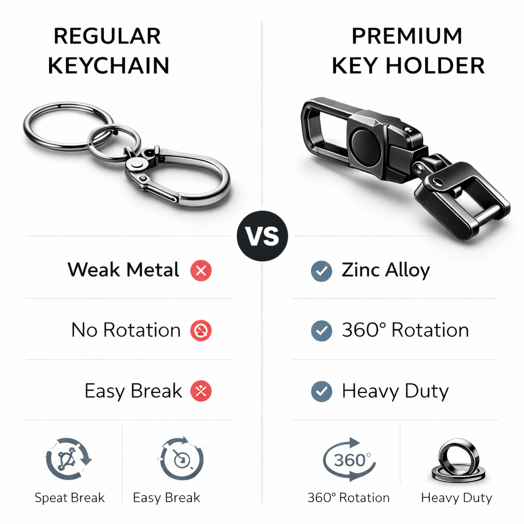 Metal Car Keychains Replacement with Logo, Custom fit for Car Key Chain, Key Chains for Women Keychain Accessories, Family Present, black - Delicate Leather