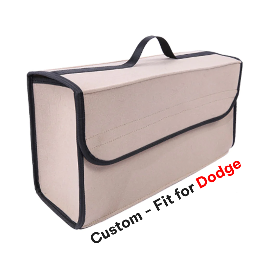 Soft Felt Car Bag Organizer, Custom-Fit For Dodge, Folding Car Storage Box Non Slip Fireproof Car Trunk Organizer DLDE236 - Delicate Leather