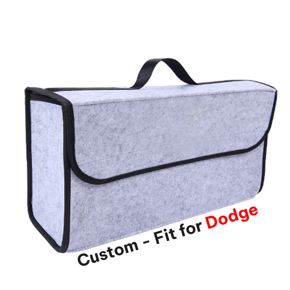 Soft Felt Car Bag Organizer, Custom-Fit For Dodge, Folding Car Storage Box Non Slip Fireproof Car Trunk Organizer DLDE236 - Delicate Leather