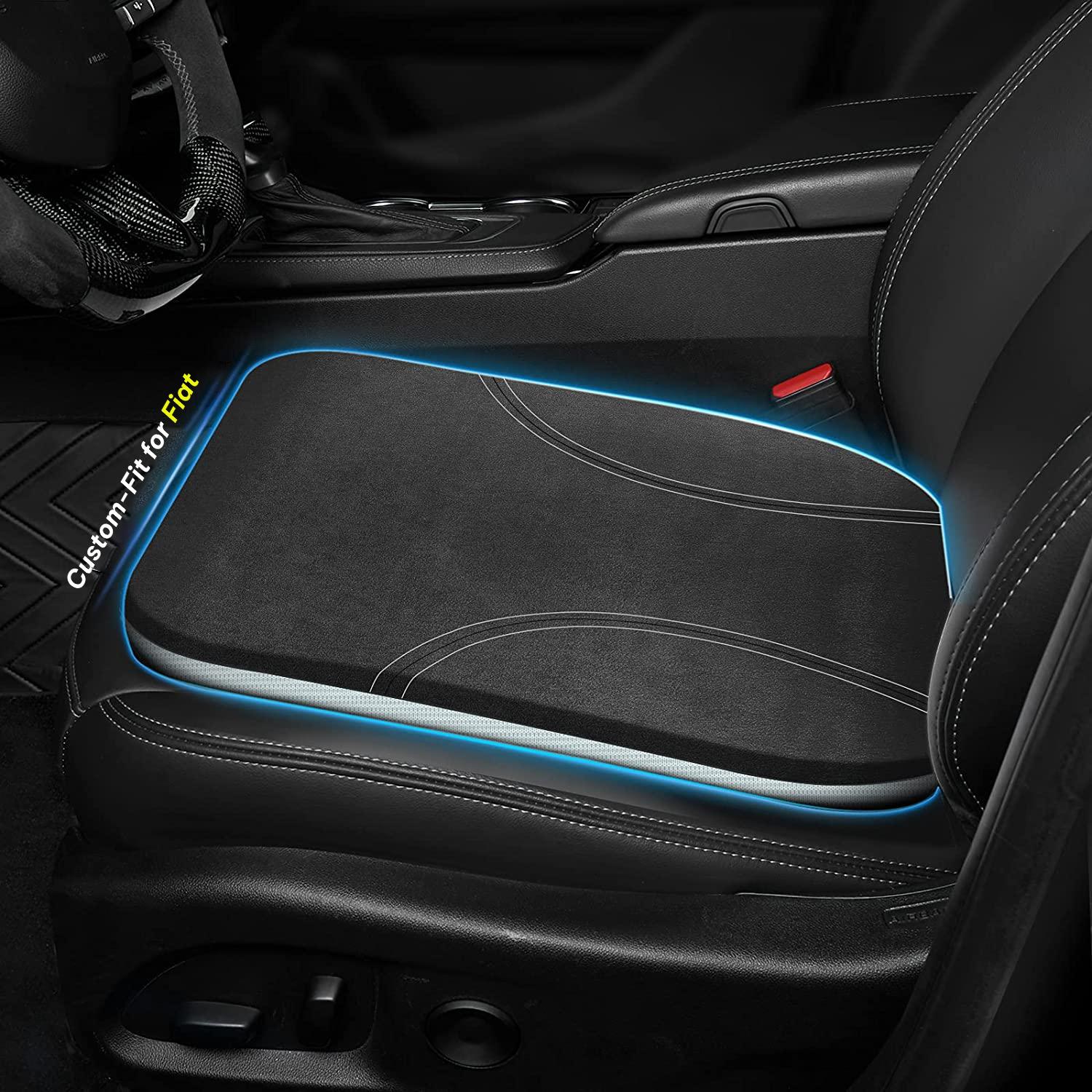 Car Seat Cushion, Custom Fit For Fiat, Car Memory Foam Seat Cushion, Heightening Seat Cushion, Seat Cushion for Car and Office Chair DLFT224 - Delicate Leather