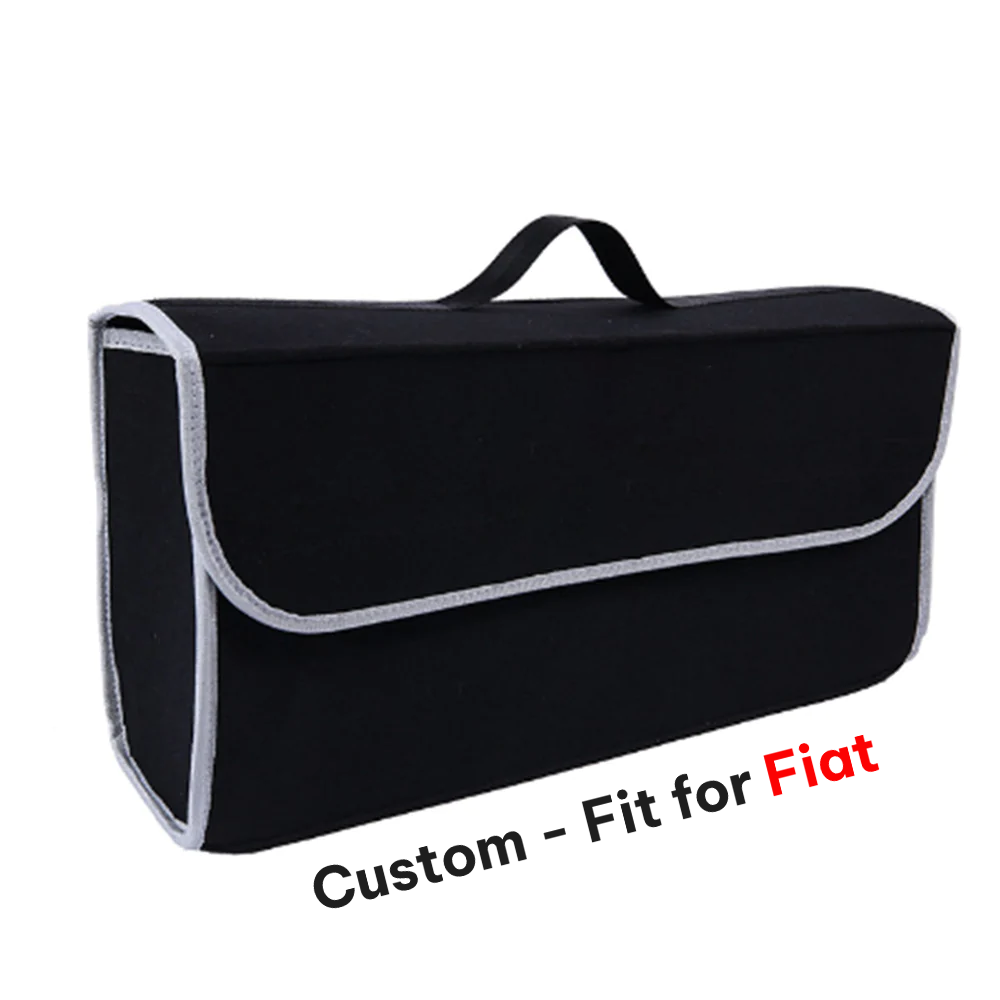 Soft Felt Car Bag Organizer, Custom-Fit For Fiat, Folding Car Storage Box Non Slip Fireproof Car Trunk Organizer DLFT236 - Delicate Leather
