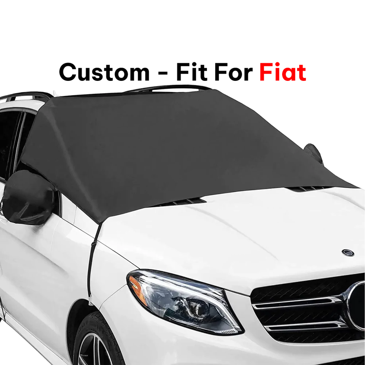 Car Windshield Snow Cover, Custom-Fit For Car, Large Windshield Cover for Ice and Snow Frost with Removable Mirror Cover Protector, Wiper Front Window Protects Windproof UV Sunshade Cover DLFT235 - Delicate Leather
