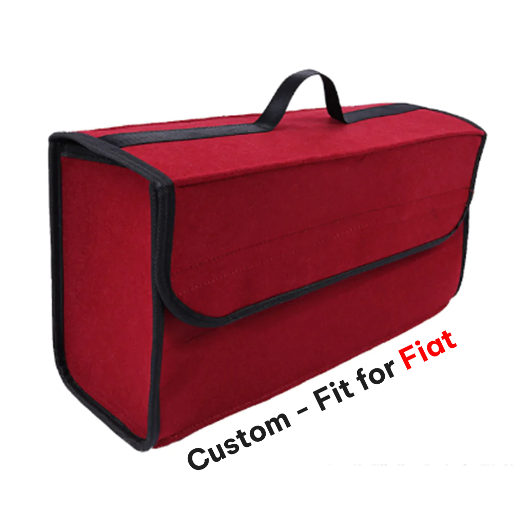 Soft Felt Car Bag Organizer, Custom-Fit For Fiat, Folding Car Storage Box Non Slip Fireproof Car Trunk Organizer DLFT236 - Delicate Leather