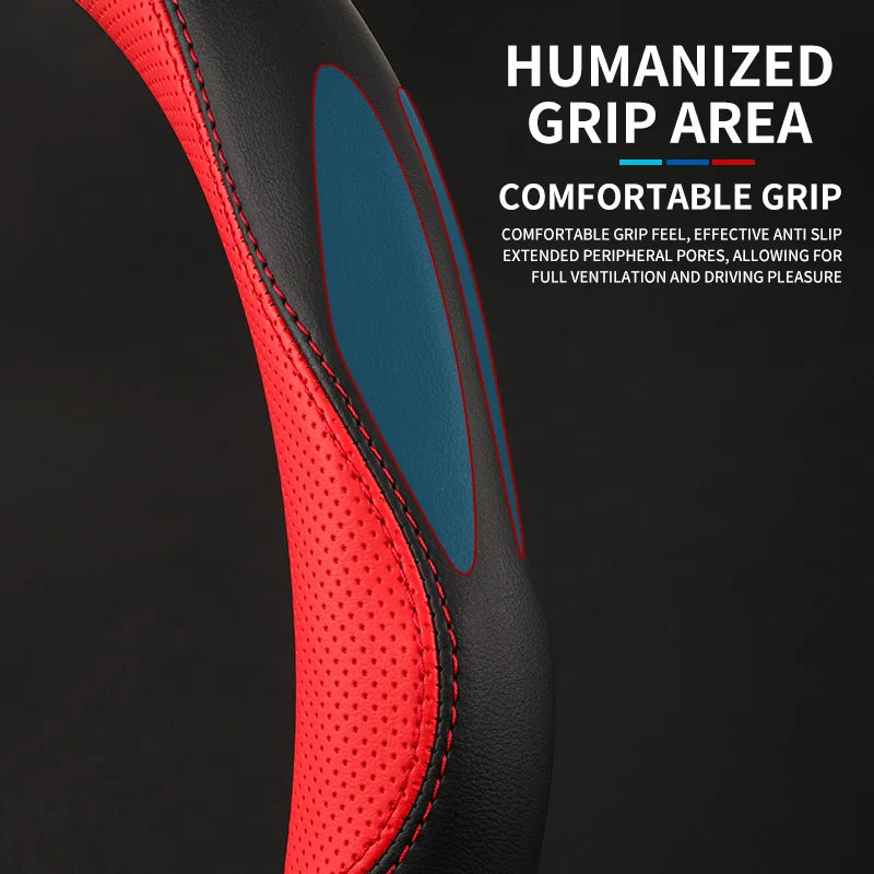 Carbon Fiber Leather Car Steering Wheel Cover - Fit for Car - Delicate Leather