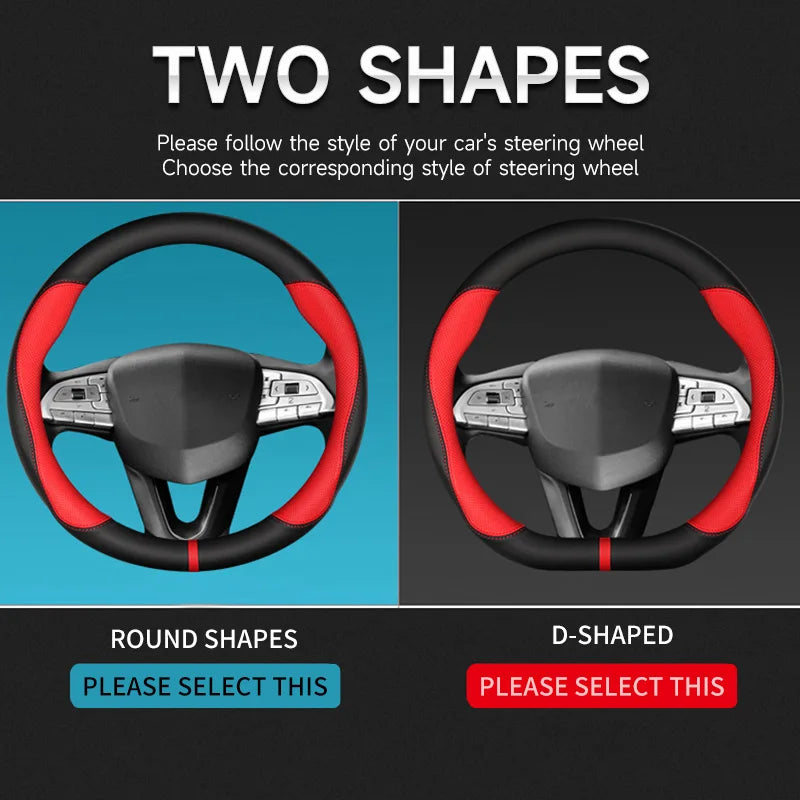 Carbon Fiber Leather Car Steering Wheel Cover - Fit for Car - Delicate Leather