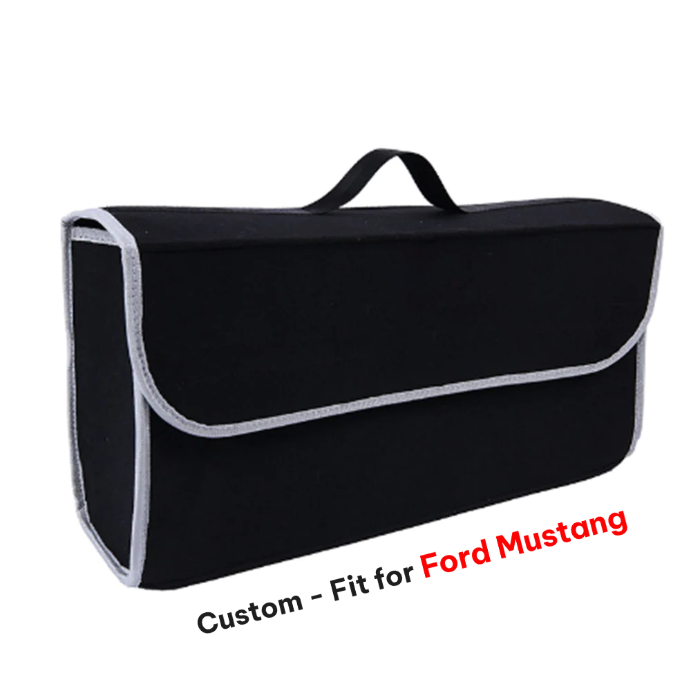 Soft Felt Car Bag Organizer, Custom-Fit For Ford Mustang, Folding Car Storage Box Non Slip Fireproof Car Trunk Organizer DLFM236 - Delicate Leather