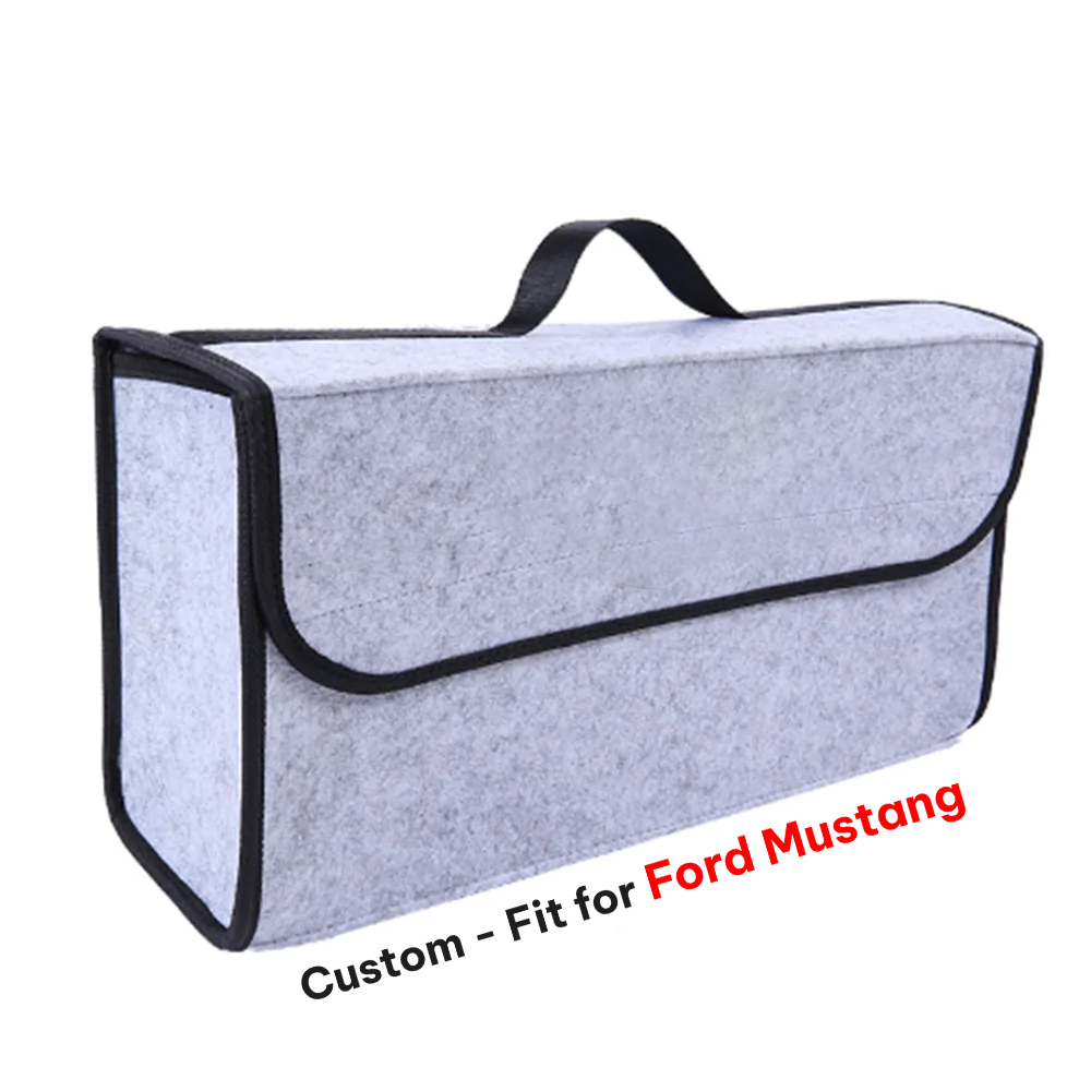 Soft Felt Car Bag Organizer, Custom-Fit For Ford Mustang, Folding Car Storage Box Non Slip Fireproof Car Trunk Organizer DLFM236 - Delicate Leather