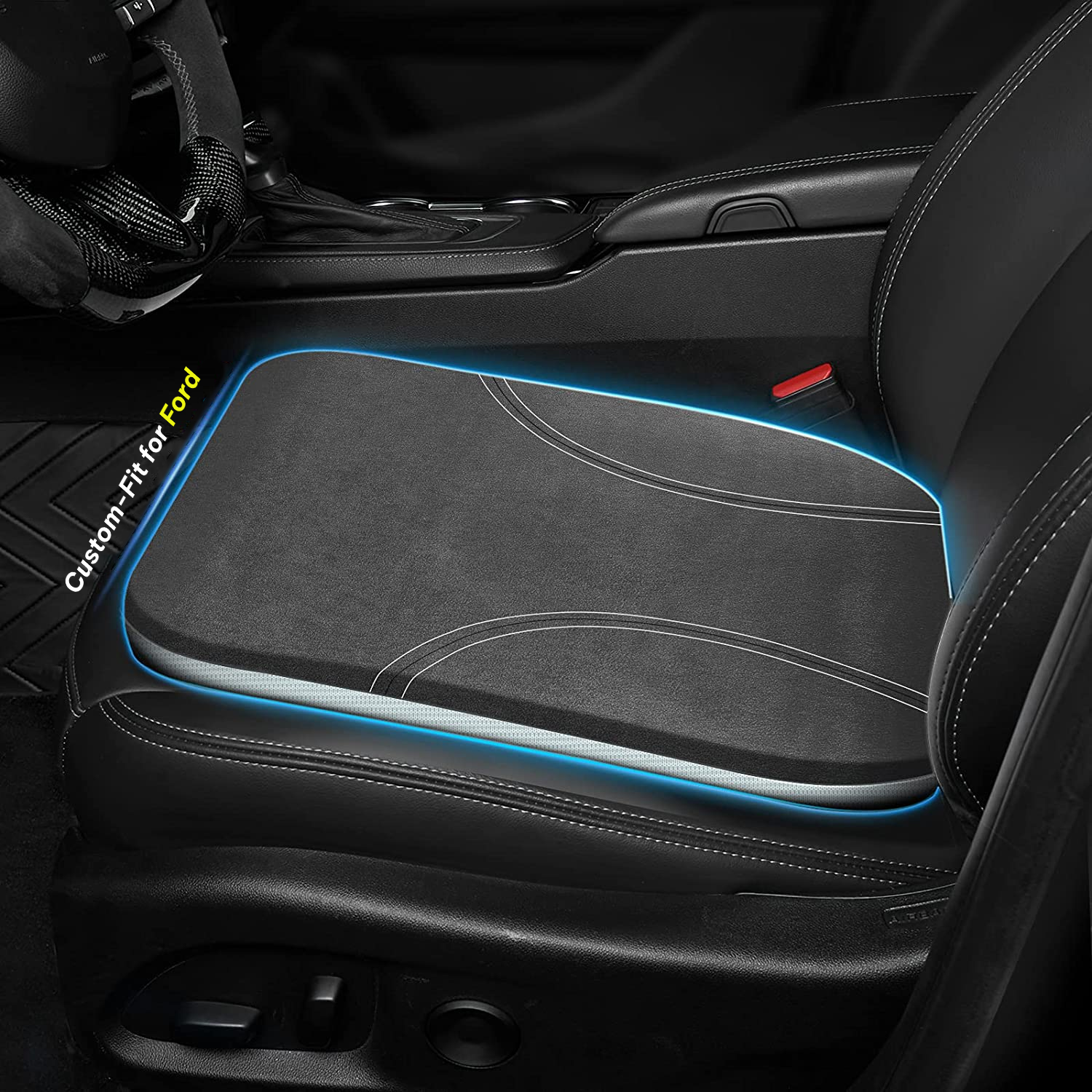Car Seat Cushion, Custom Fit For Ford, Car Memory Foam Seat Cushion, Heightening Seat Cushion, Seat Cushion for Car and Office Chair DLFD224 - Delicate Leather