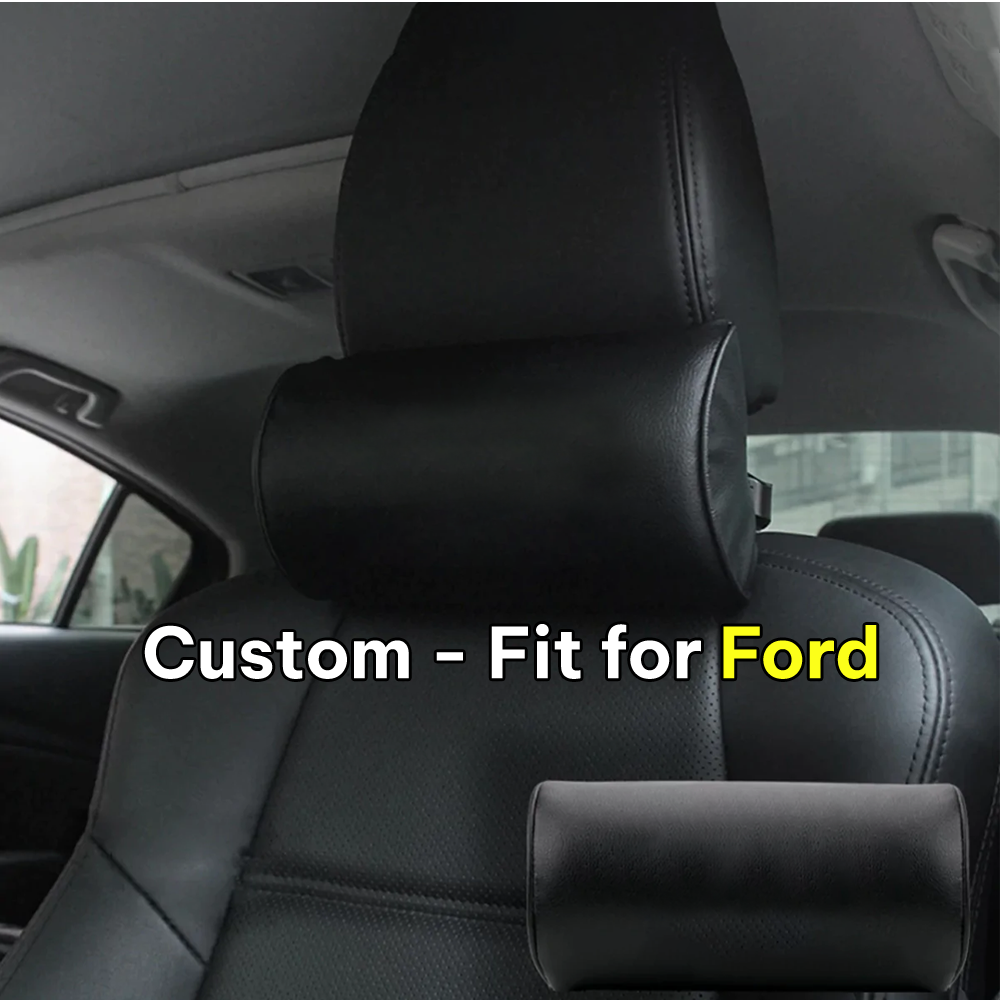Neck Pillow, Custom-Fit For Ford, Car Seat Headrest Neck Rest Cushion for Driving Seat Auto Head Rest Neck Support DLFD244 - Delicate Leather