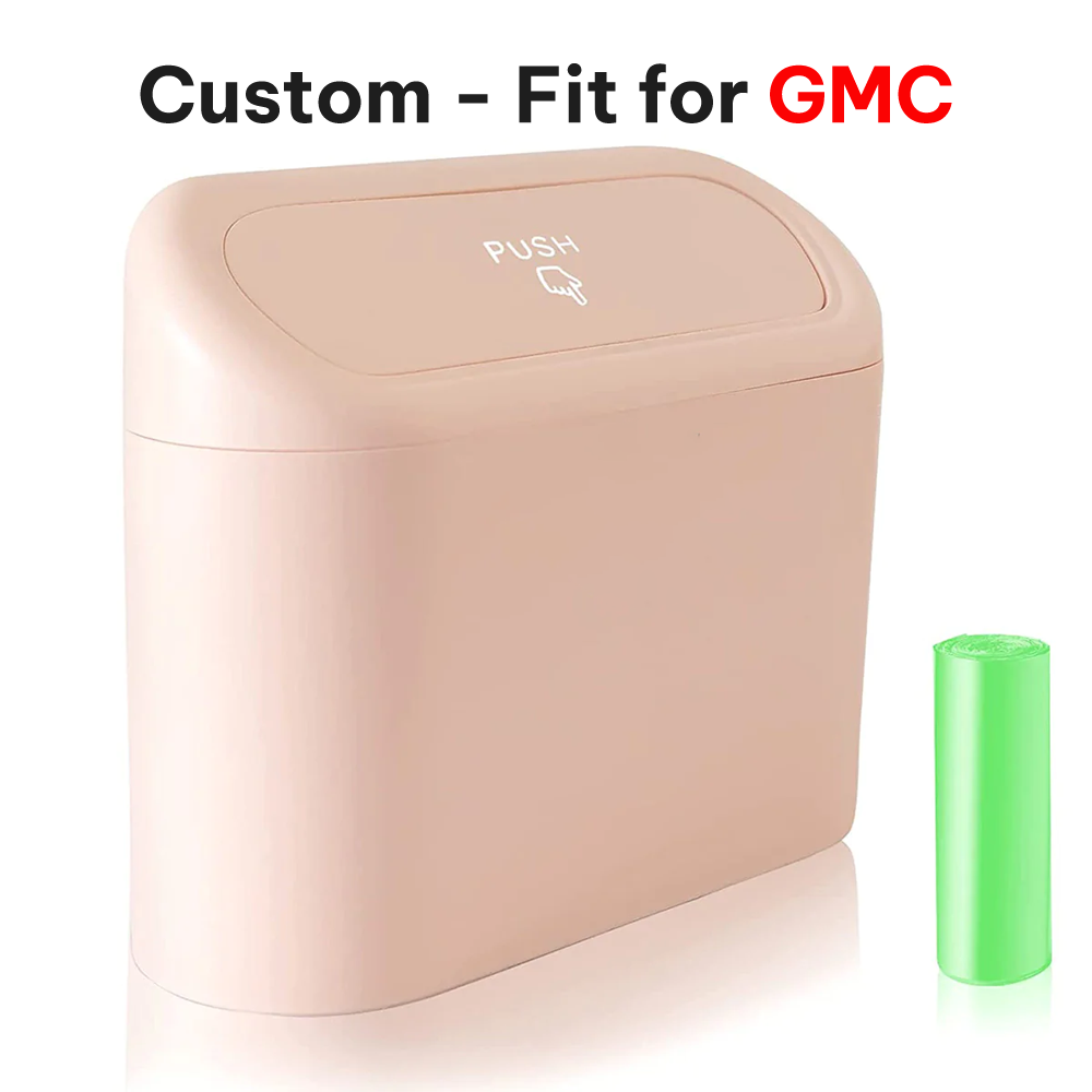 Delicate Leather Car Trash Can with Lid – Custom-Fit for GMC, Mini Waterproof Garbage Bin with Trash Bags, Cute Car Organizer for Storage & Waste - Delicate Leather