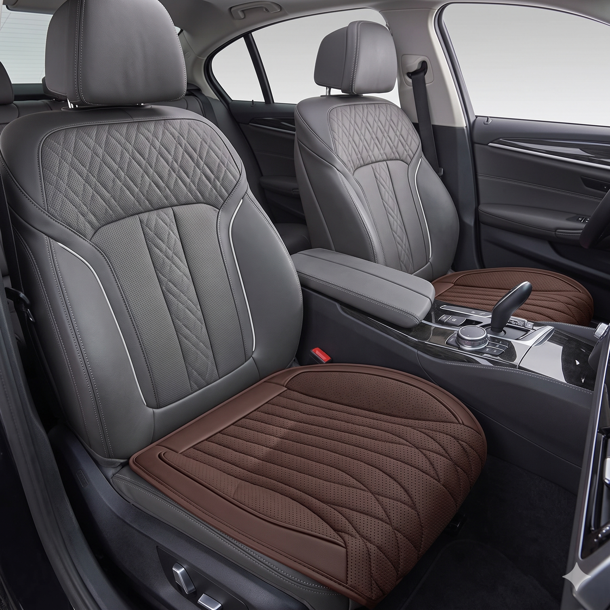 Universal Nappa Leather Front Car Seat Cushion – Breathable Wear-Resistant Seat Protector - Delicate Leather