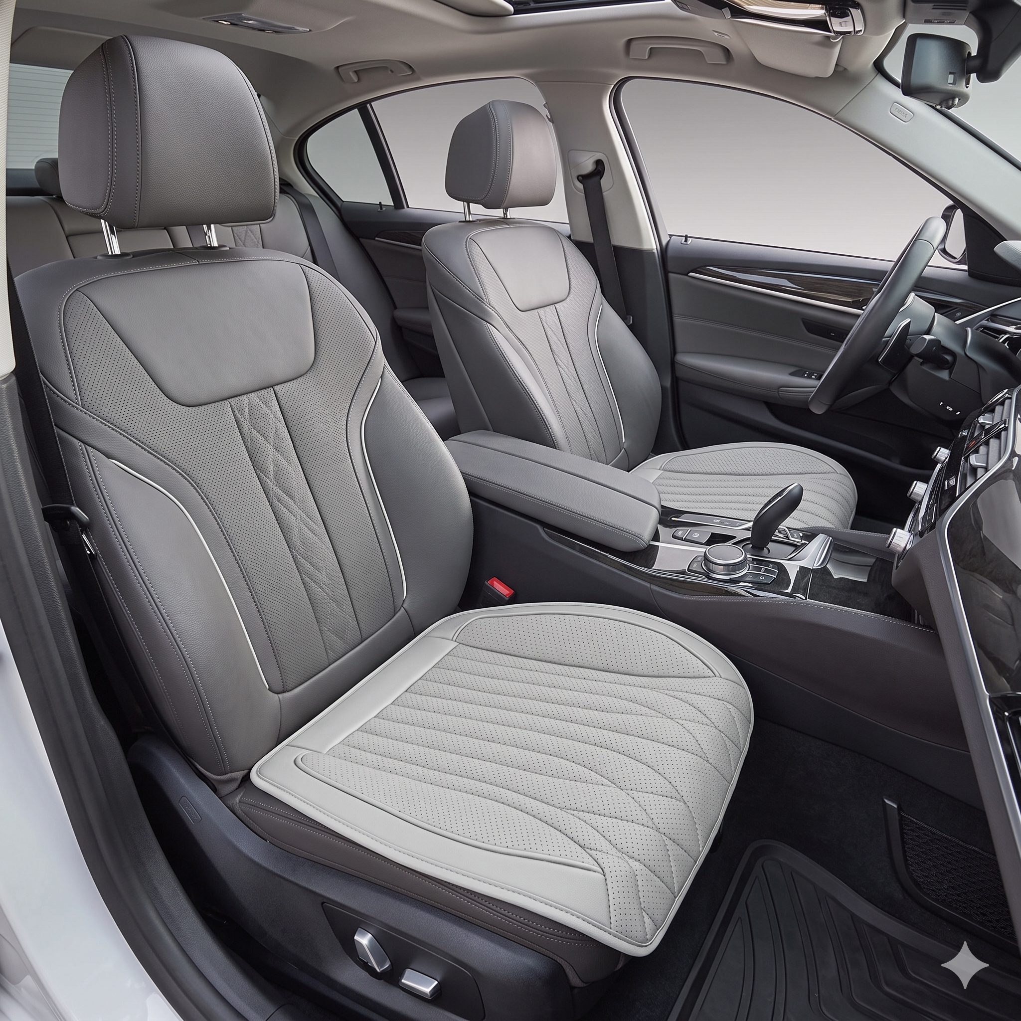 Universal Nappa Leather Front Car Seat Cushion – Breathable Wear-Resistant Seat Protector - Delicate Leather