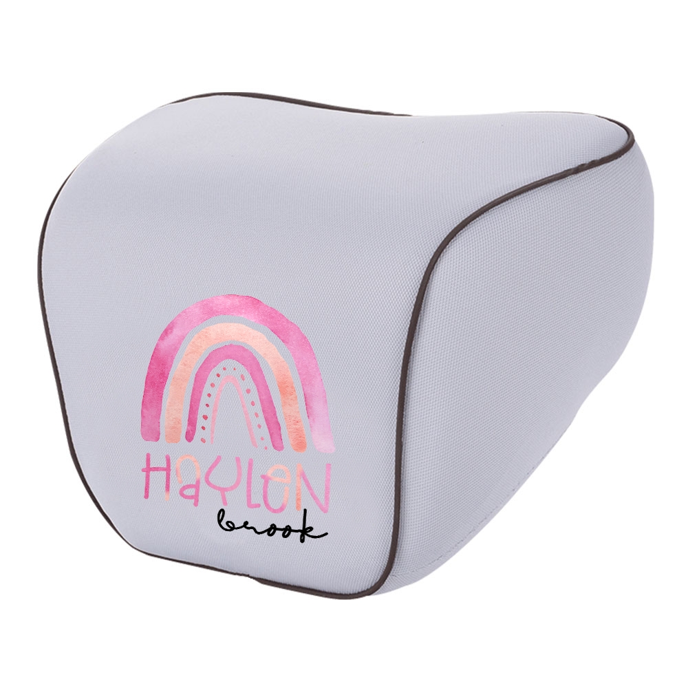 Custom Name Lumbar Support Cushion for Car and Headrest Neck Pillow Kit, Personalized Gift, Custom For Cars, Ergonomically Design for Car Seat, Car Accessories, Personalised Lumbar Support Cushion, Name Lumbar Support Cushion L6 - Delicate Leather
