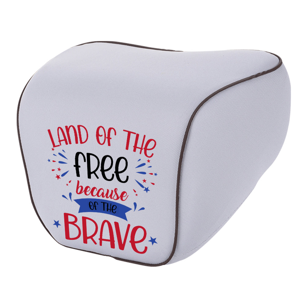 Land Of The Free, Because Of Brave Lumbar Support Cushion for Car and Headrest Neck Pillow Kit, Custom For Cars, Ergonomically Design for Car Seat, Car Accessories, Retro 4th of July 03 - Delicate Leather