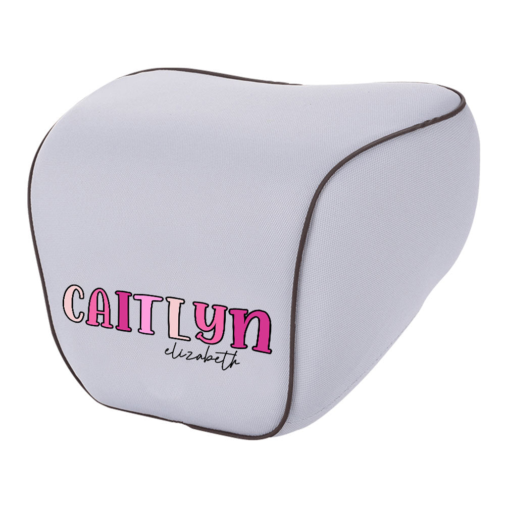 Custom Name Lumbar Support Cushion for Car and Headrest Neck Pillow Kit, Personalized Gift, Custom For Cars, Ergonomically Design for Car Seat, Car Accessories, Personalised Lumbar Support Cushion, Name Lumbar Support Cushion L4 - Delicate Leather
